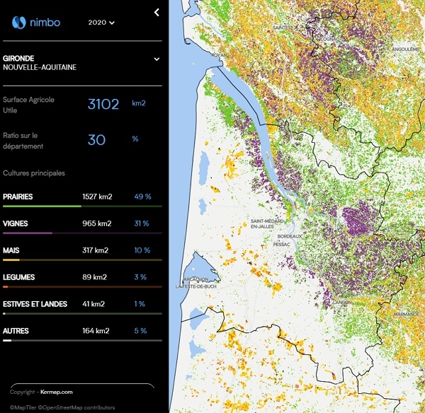 Agriculture : carte des cultures majoritaires en France sur Nimbo