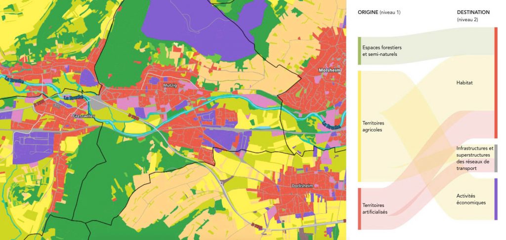 Carte de l'occupation des sols de la région Grand Est